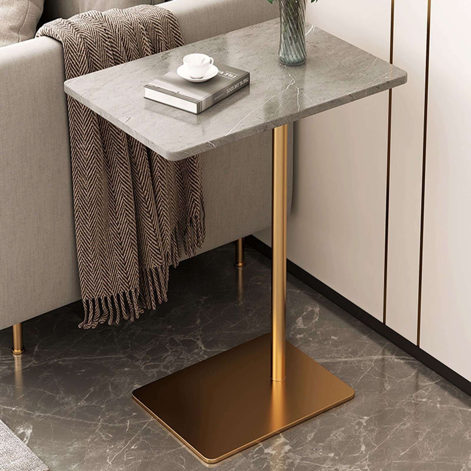 サイドテーブル、小さなコンソールテーブル、モダンな象眼細工の